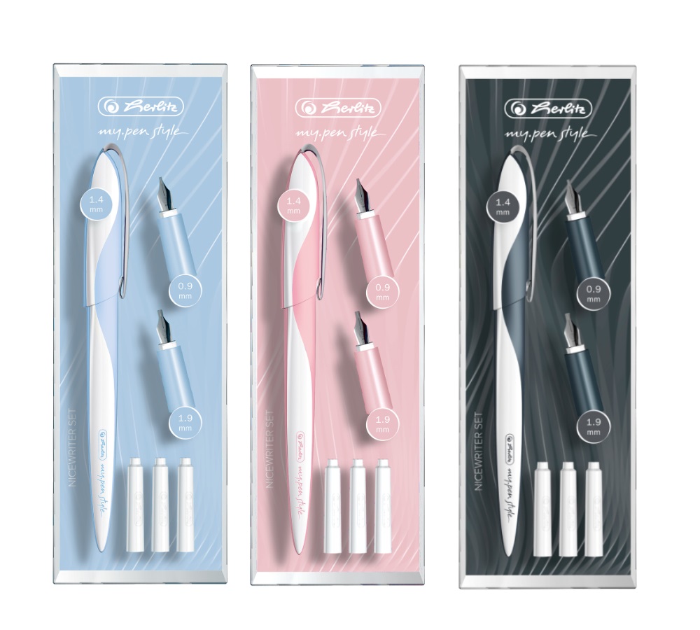 Herlitz Nicewriter Calligraphy Set Light Blue