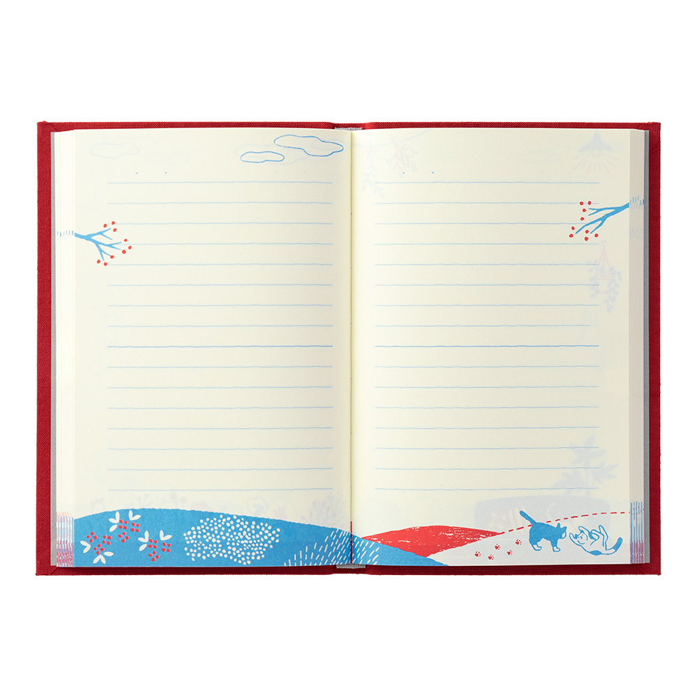 Midori Diary with Embroidery Bookmark Cat
