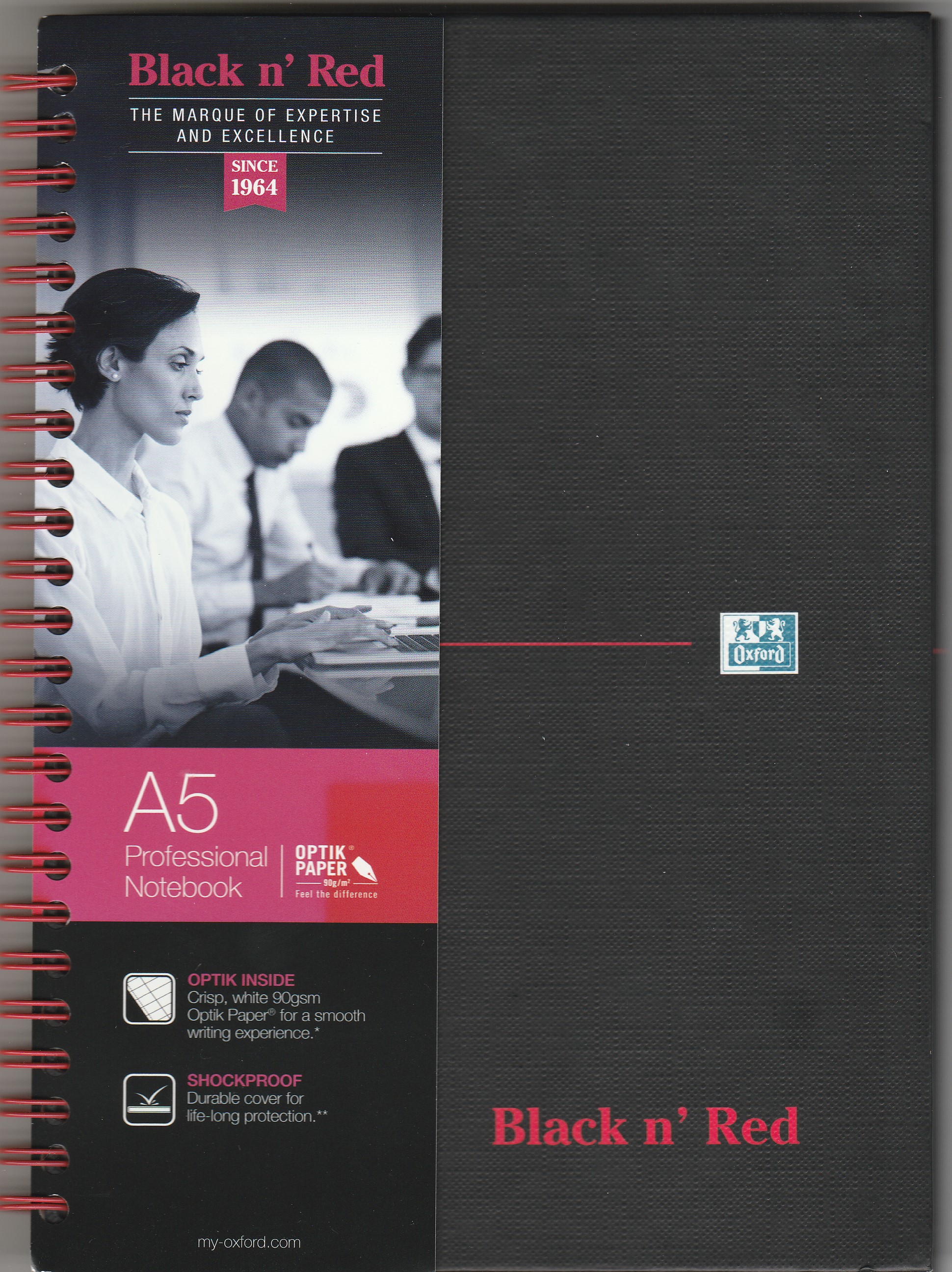 Oxford Black n' Red Notebook A5