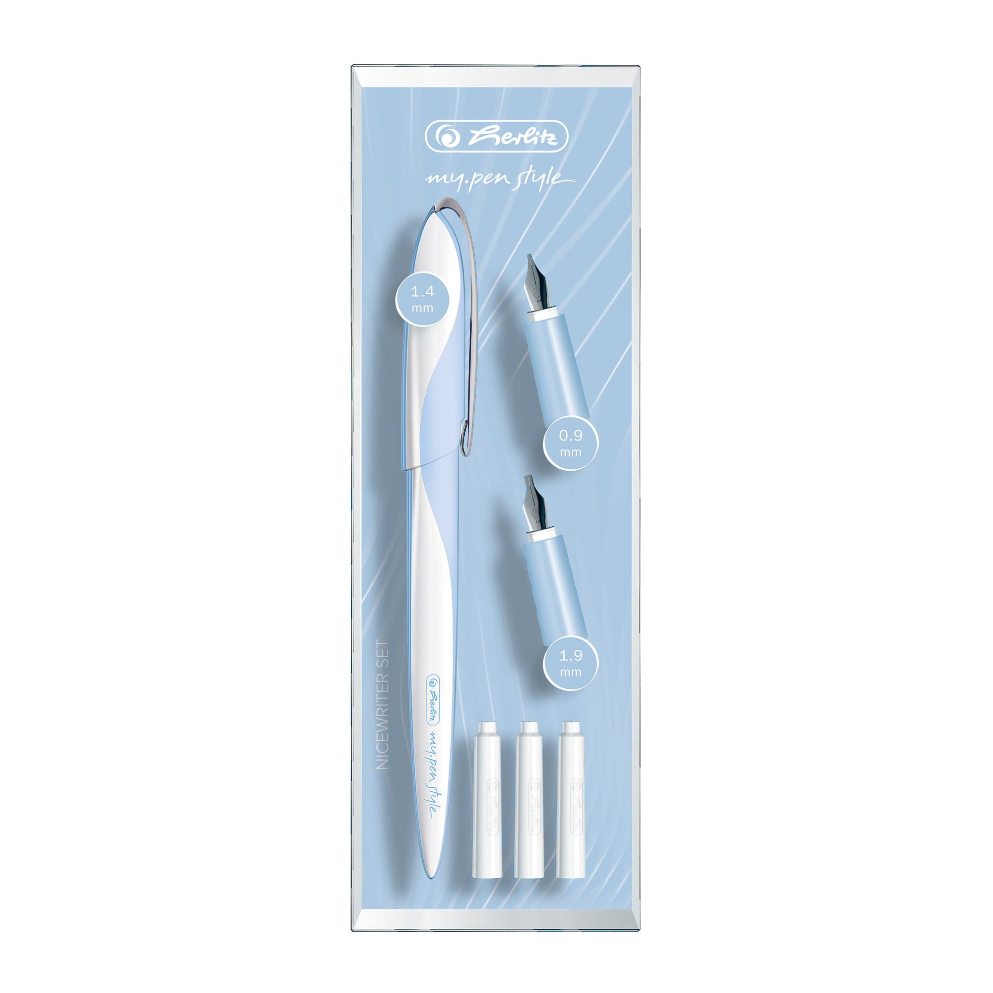 Herlitz Nicewriter Calligraphy Set Light Blue