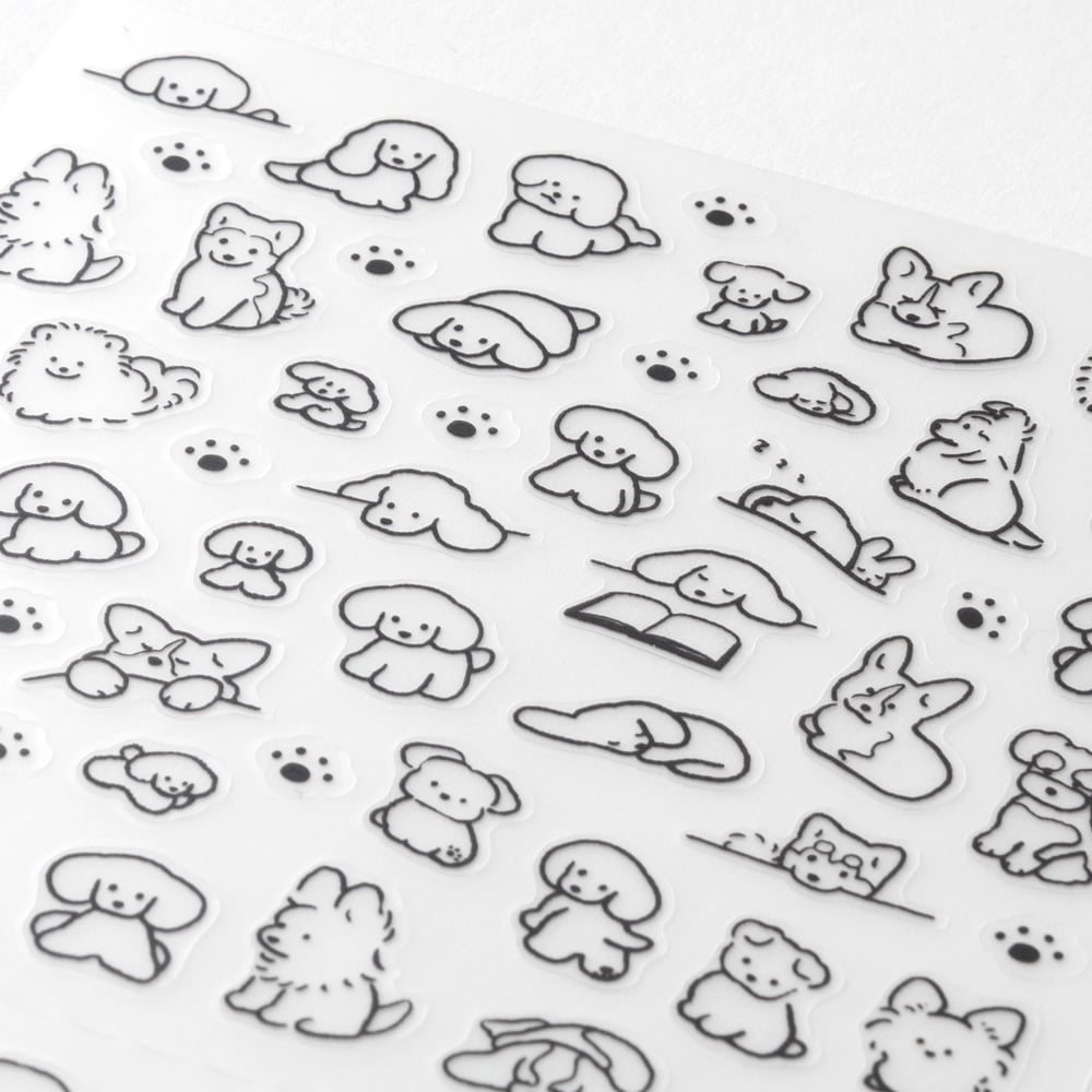 Midori Dog Black & White Sticker