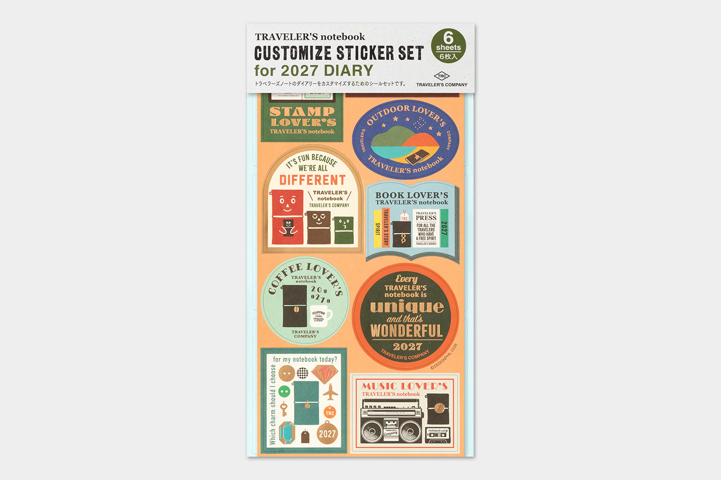 Traveler`s Company 2027 Customized Sticker Set