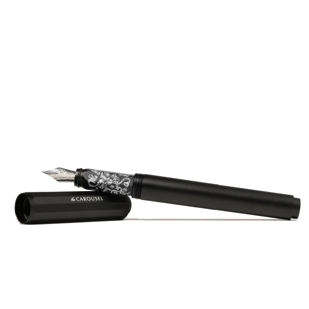 Ferris Wheel Press - Aluminum Carousel Fountain Pen - Bearrington Black