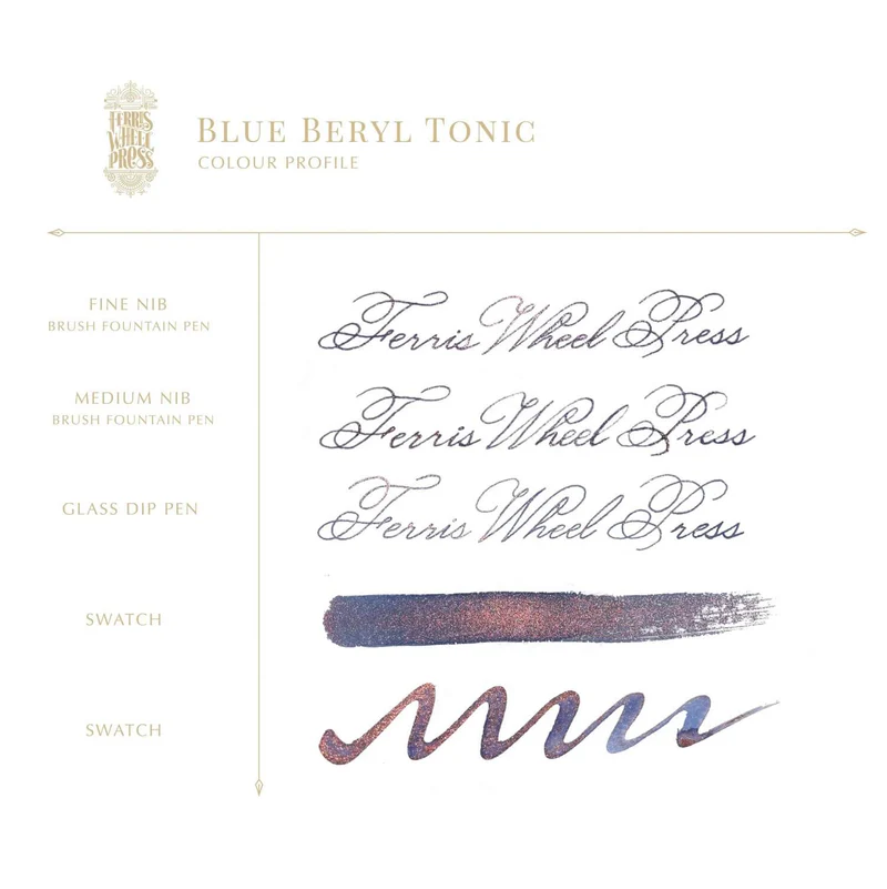 Ferris Wheel Press - Blue Beryl Tonic Ink Sample 2ml
