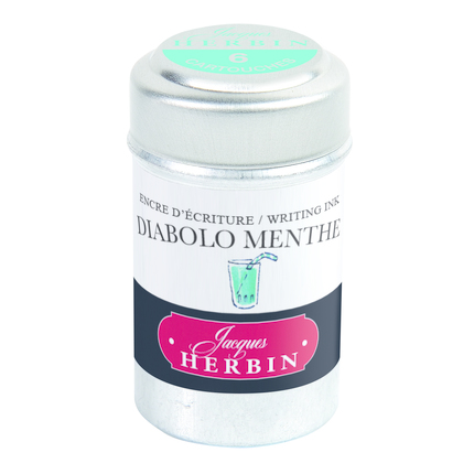 Herbin Ink Cartriges Diabolo Menthe , 6 per tin