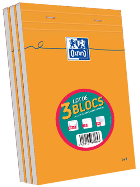 Oxford Notizblock A5 kariert - 3er Set