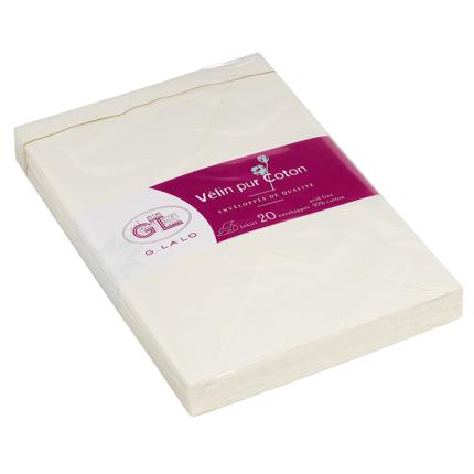 G.Lalo Velin pur Coton 20 Envelopes C6