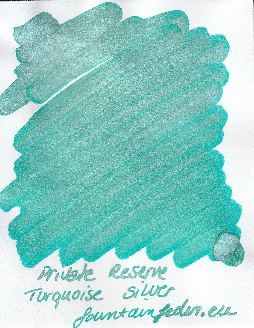 Private Reserve Pearlescent - Turquoise Silver Ink Sample 2ml