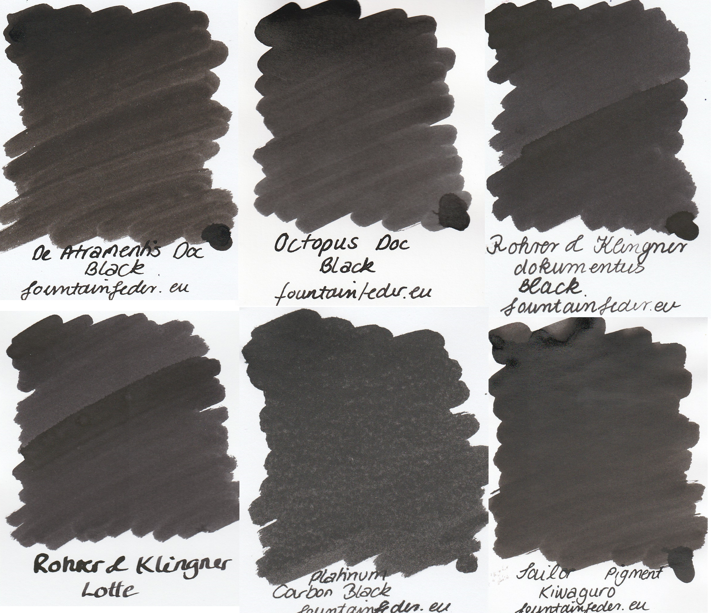 Document Black Ink Sample Set