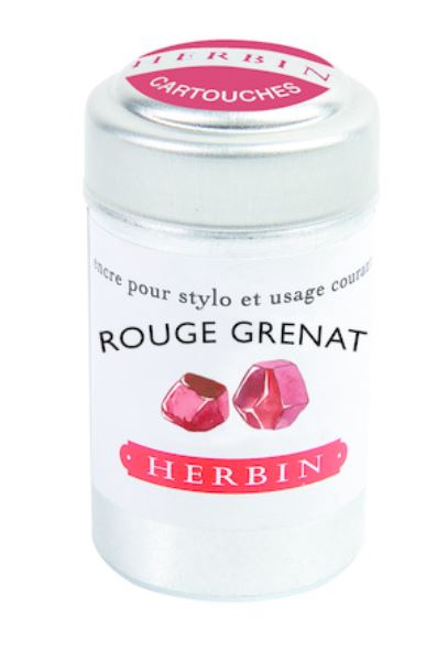 Herbin Ink Cartridges Rouge Grenat , 6 per tin
