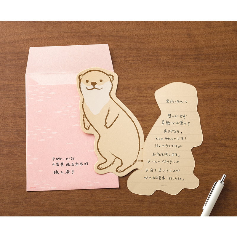 Midori Letter Set Die-Cut Otter