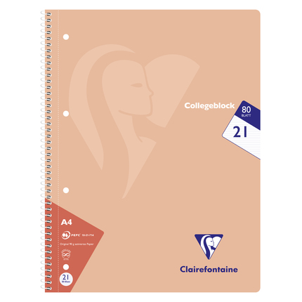 Clairefontaine Collegeblock Pastell A4