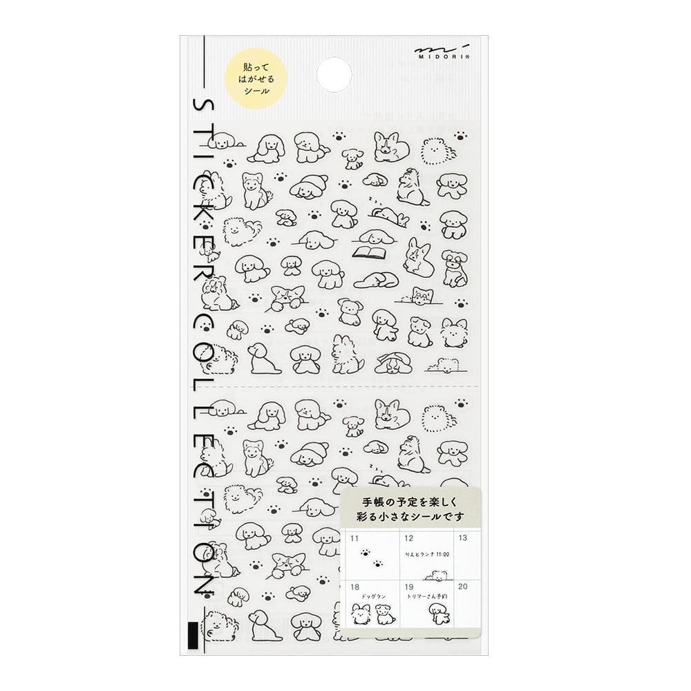 Midori Dog Black & White Sticker