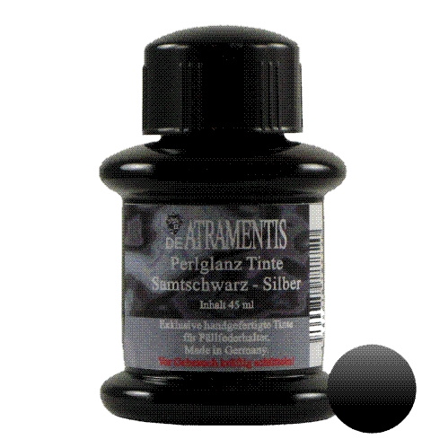 DeAtramentis Pearlescent Velvet Black - Silver 45ml