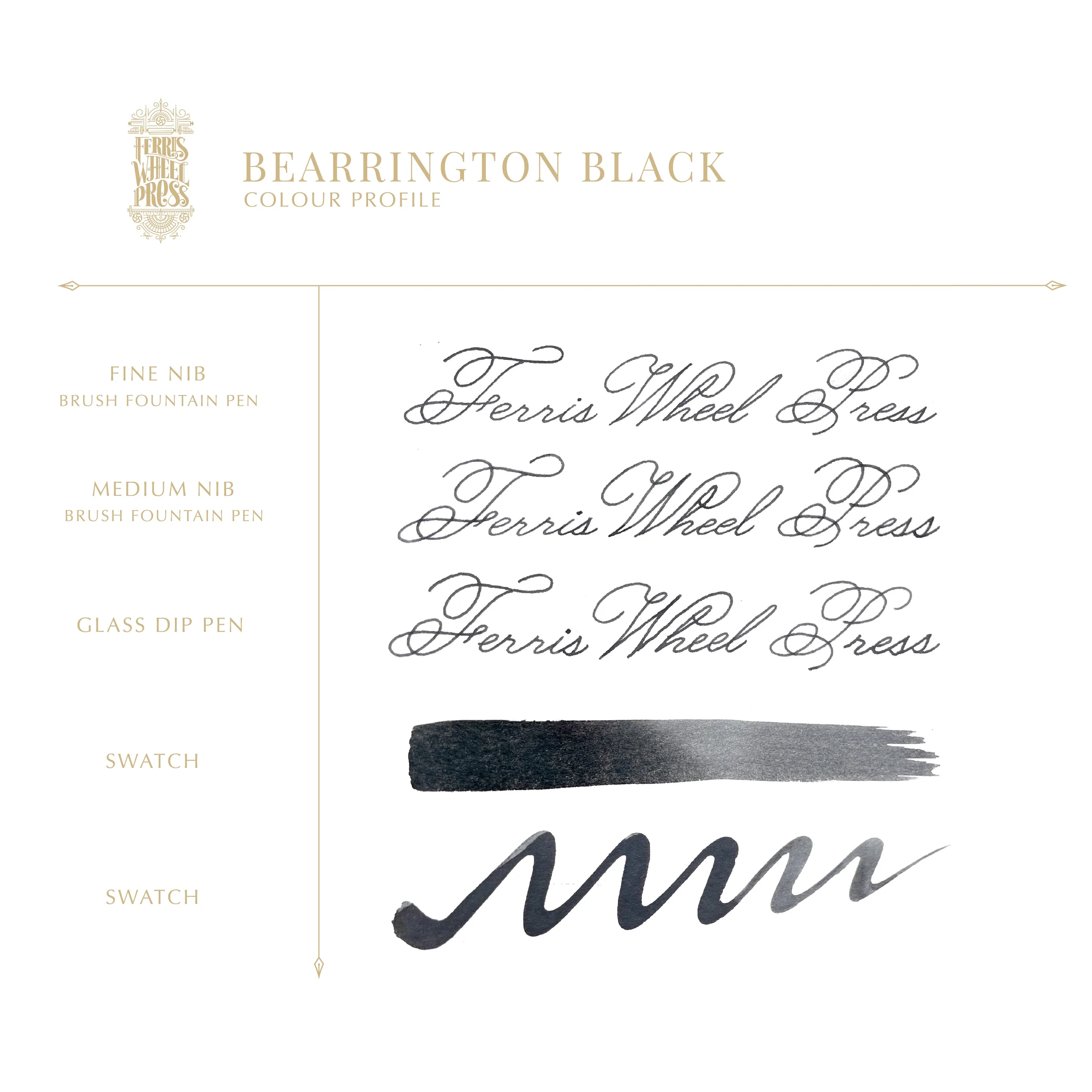 Ferris Wheel Press - Bearrington Black Ink Sample 2ml