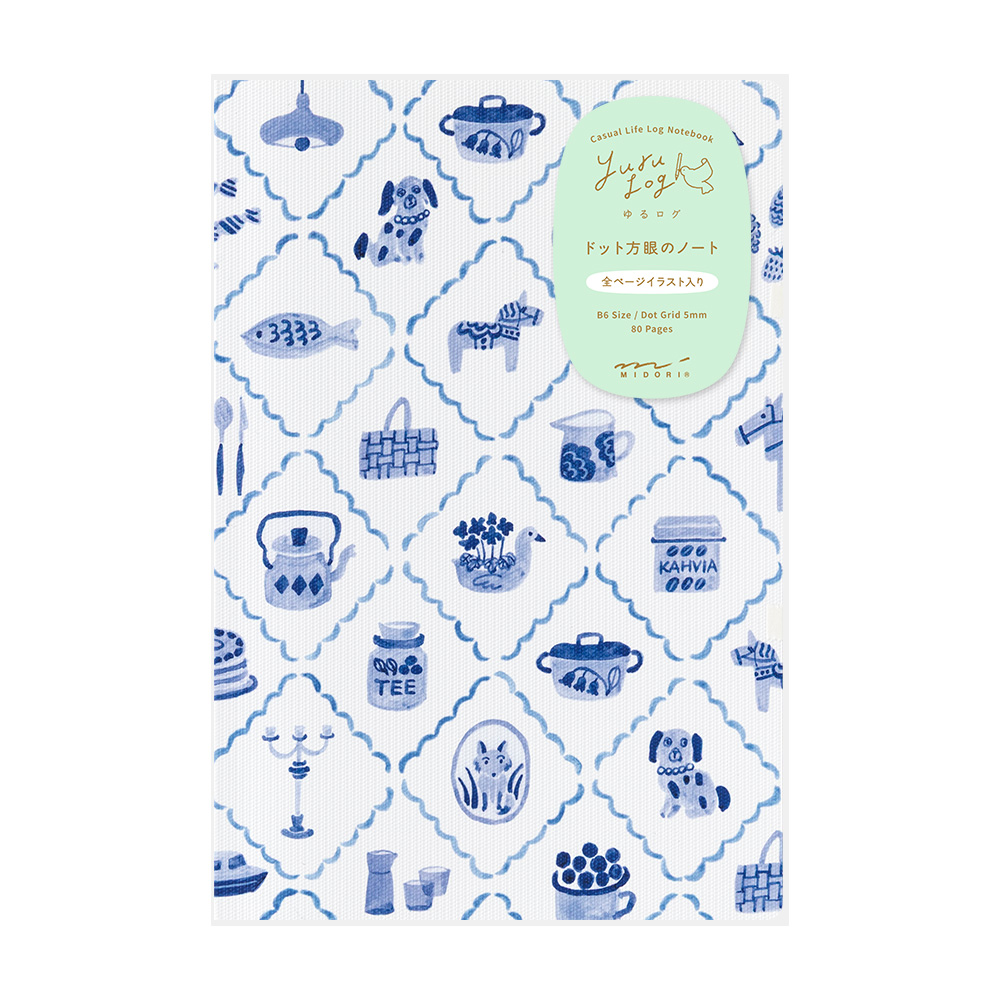 Yuru Log Notebook B6 Blue Nordic