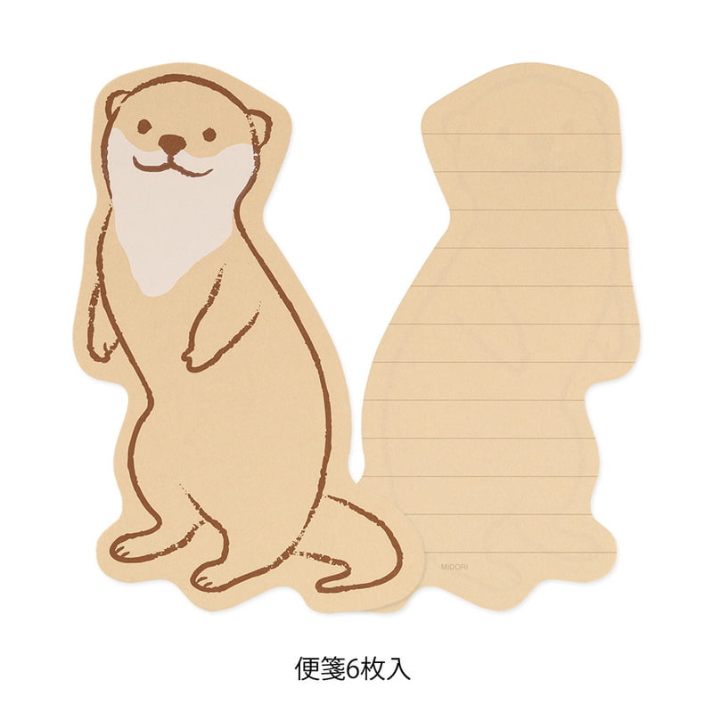 Midori Letter Set Die-Cut Otter