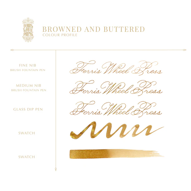 Ferris Wheel Press - Browned and Buttered Ink Sample 2ml